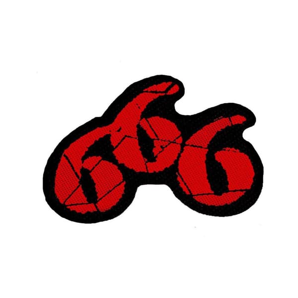 666 Sew-On Cut Out Patch Red/Black One Size