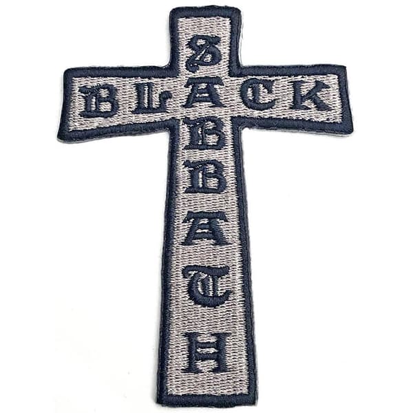 Black Sabbath Cross Iron On Patch Black/Grey One Size