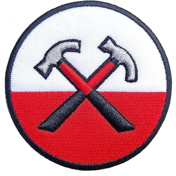 Pink Floyd The Wall Hammers 3D Circle Iron On Patch White/Red One Size