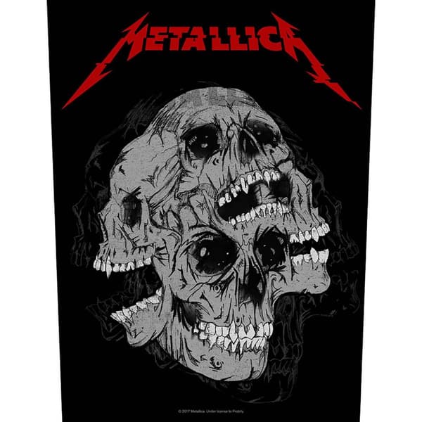Metallica Dödskallar Patch Black/Light Grey/Red One Size