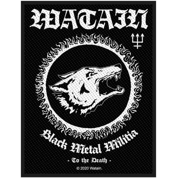 Watain Black Metal Militia Woven Patch Black/White One Size