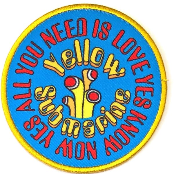 The Beatles Yellow Submarine AYNIL Circle Patch Blue/Yellow/Red One Size