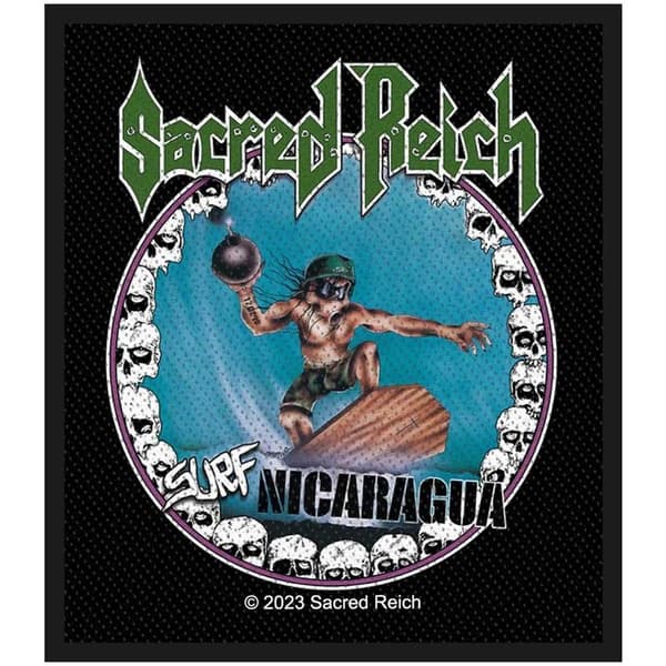 Sacred Reich Surf Nicaragua Woven Patch Black/Blue/Green One Size