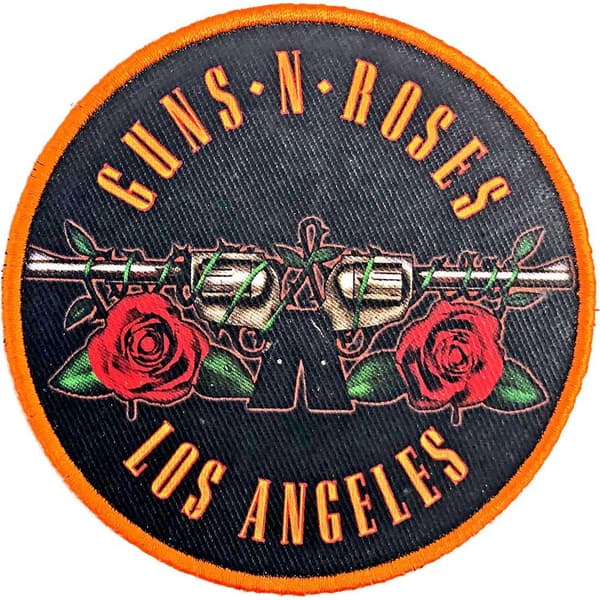 Guns N Roses Los Angeles Iron On Patch Black/Orange/Red One Size