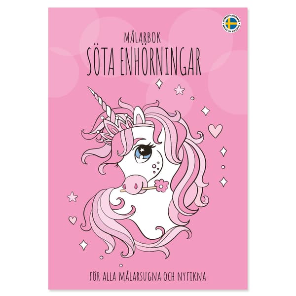 Målarbok Söta Enhörningar Gullers