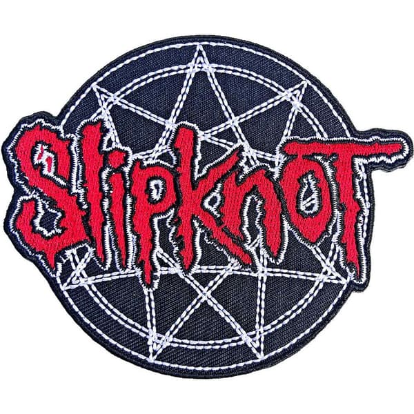 Slipknot Logotyp över nonogram Vävd strykbar lapp
