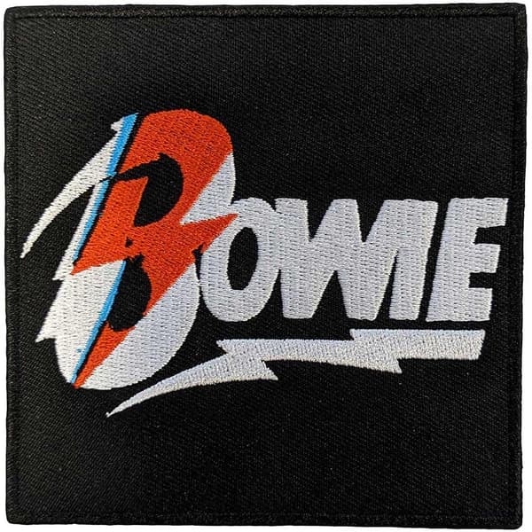 David Bowie Diamond Dogs Flash Vävd logotyp Stryka på lapp Black/White/Red One Size
