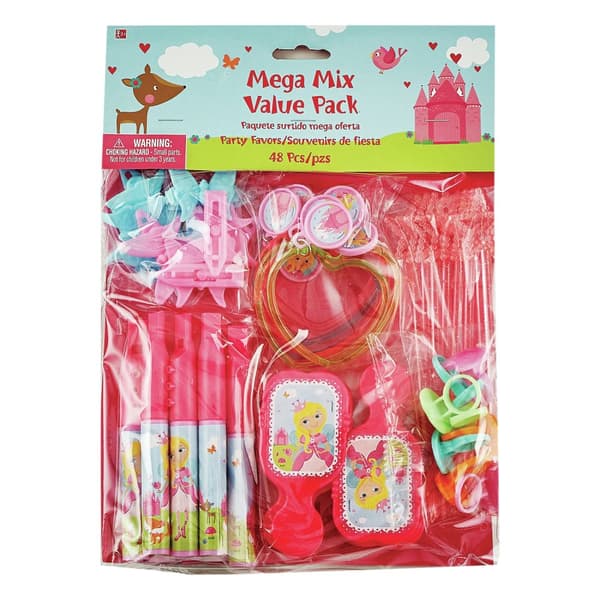 Amscan Woodland Princess Party Favours Set (Pack of 48) Pink/Blue One Size