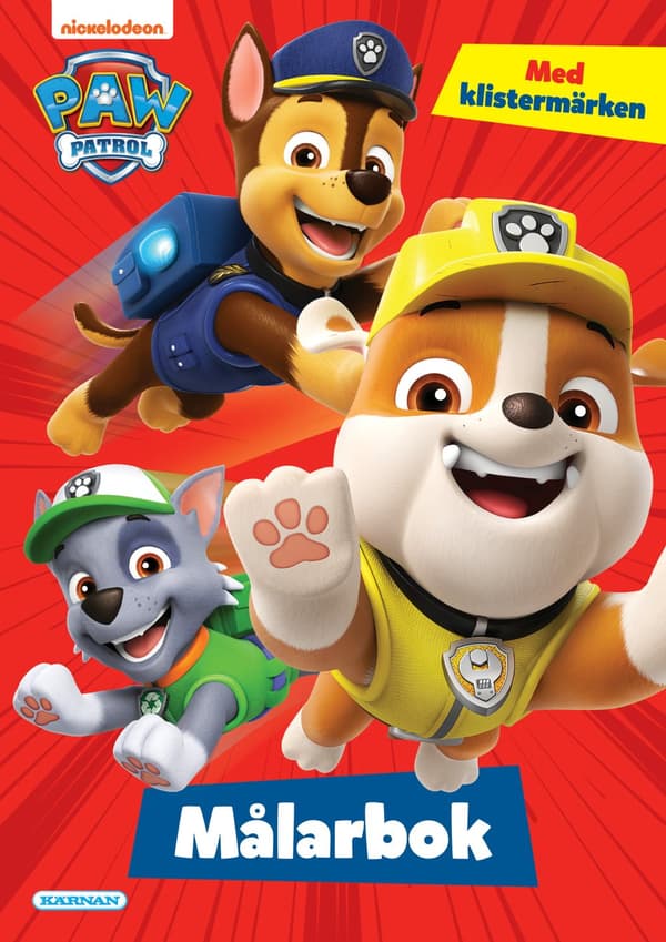 Målarbok Paw Patrol med klistermärken Kärnan