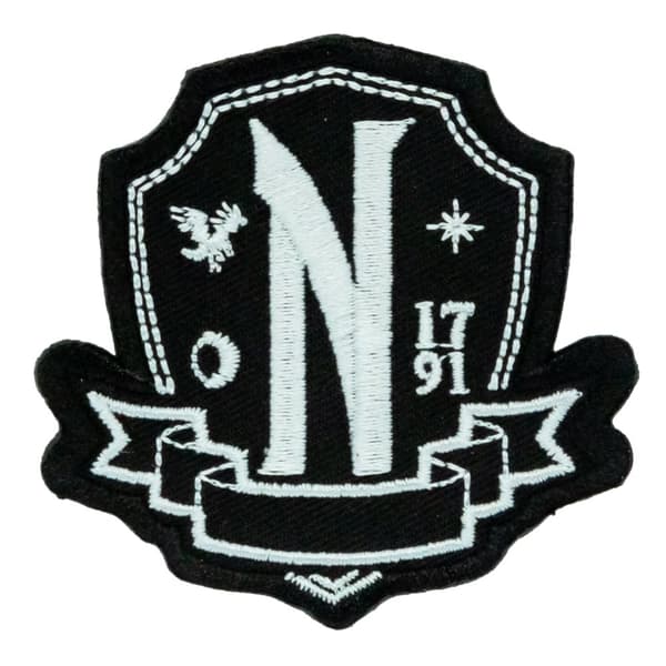 Wednesday Nevermore Academy Crest strykbar patch Black/White One Size