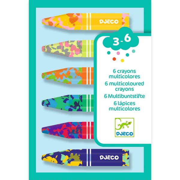 Flerfärgade Greppvänliga Kritor 6-pack Djeco