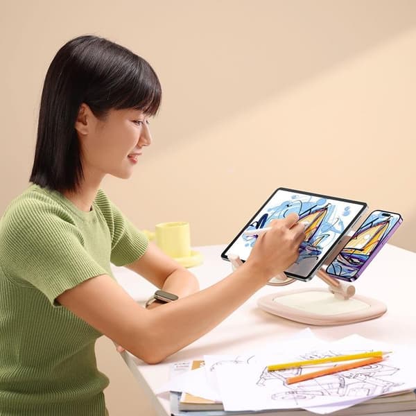 BASEUS Adjustable Tablettställ Seashell - Rosa