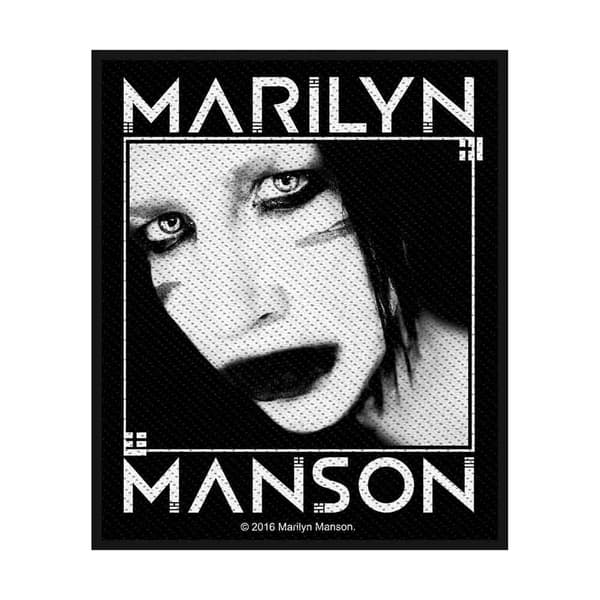Marilyn Manson Skurk Vävd lapp Black/White One Size