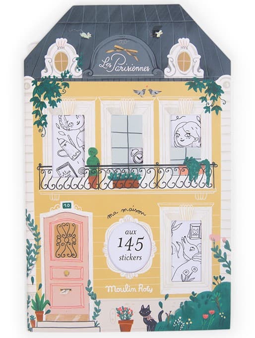 Målarbok med Stickers - Hus i Paris Moulin Roty