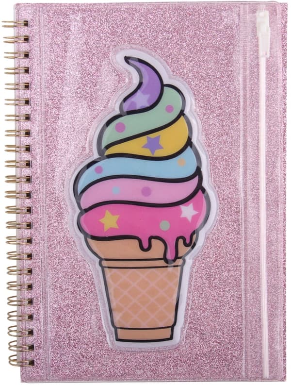 Anteckningsbok A5 Glitter Icecream Suntoy