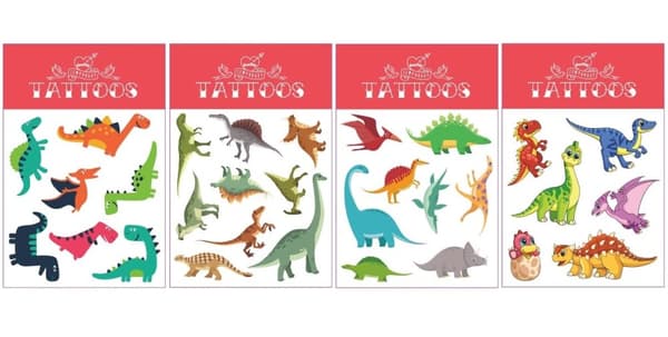 Tatueringar Dinosaurier 4 olika ark