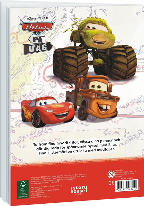 Disney Bilar på väg Pysselbok