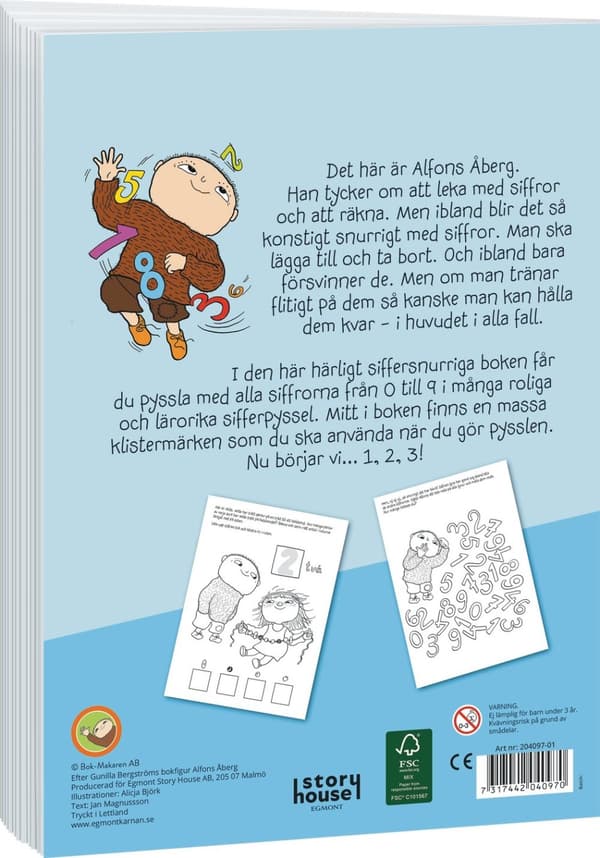 Alfons Åberg Snurriga Siffror Pysselbok SE