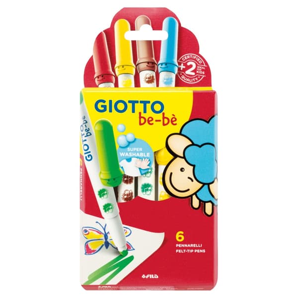 Tuschpennor från 2 år 6-pack Giotto Be-bè