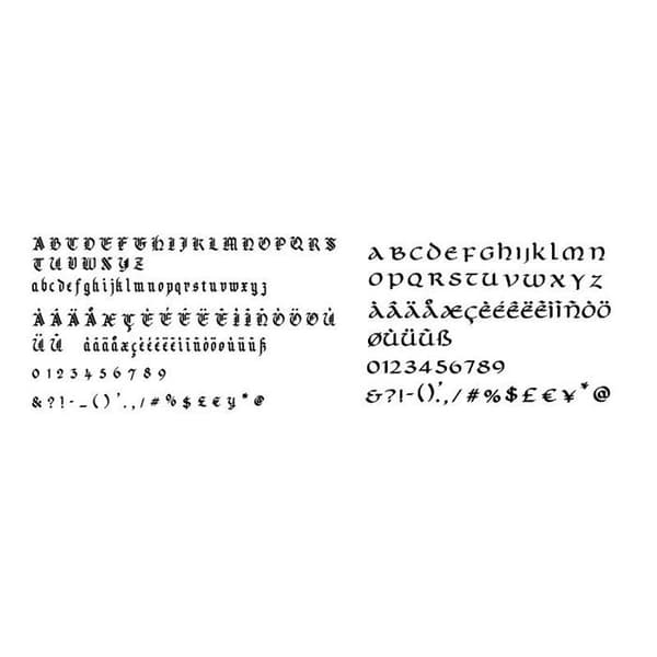 ScanNCut SDX Card Calligraphy Fonts - Gothic & Uncial
