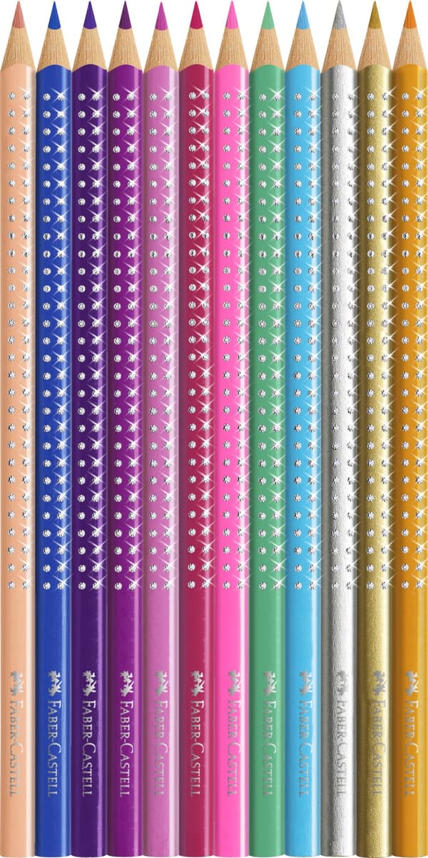 Färgpennor Sparkle i Metalletui 12-p FSC Faber-Castell