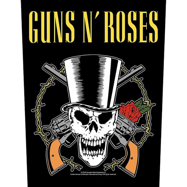Guns N Roses Skull & Guns Patch Black/Yellow/Silver One Size