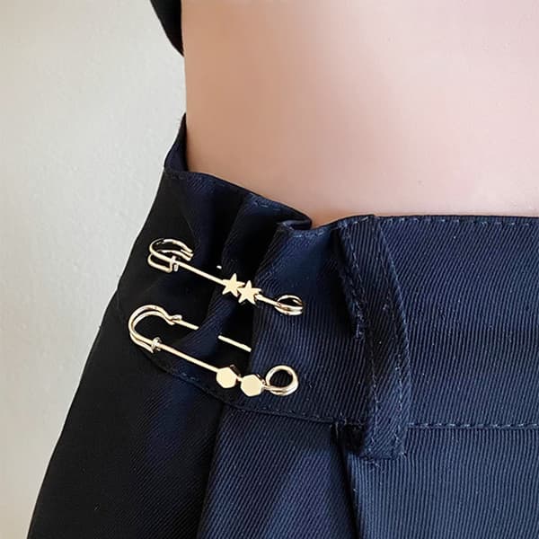 INF Guld linningsnåle (5 pakke) - Justerbare jeanknapper star shape