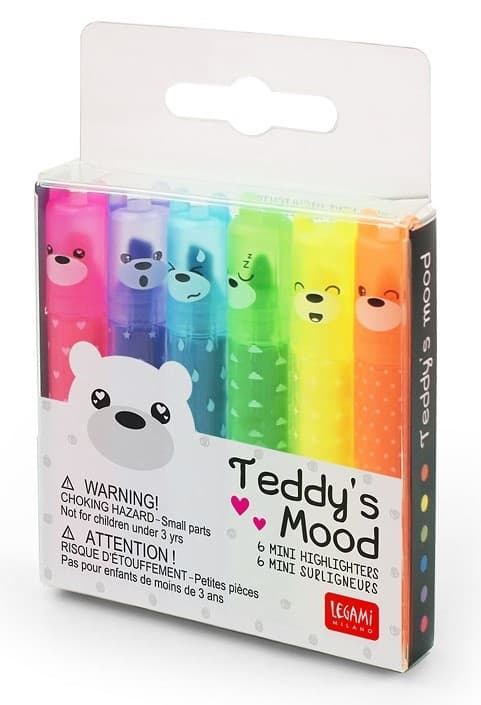 Överstrykningspennor Mini Teddy's Mood 6-pack Legami