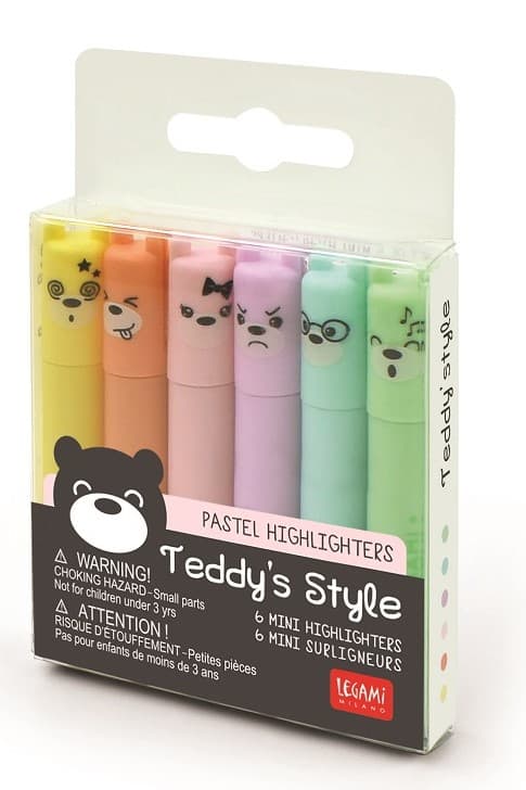 Highlighters Pastellfarger Mini Teddy's Mood 6-pack Legami