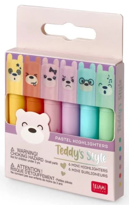 Highlighters Pastellfarger Mini Teddy's Mood 6-pack Legami