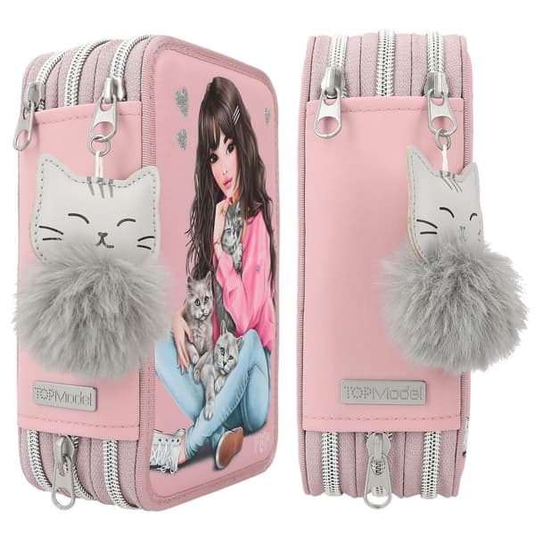 Trippelpennfodral Kitty och Doggy TOPModel