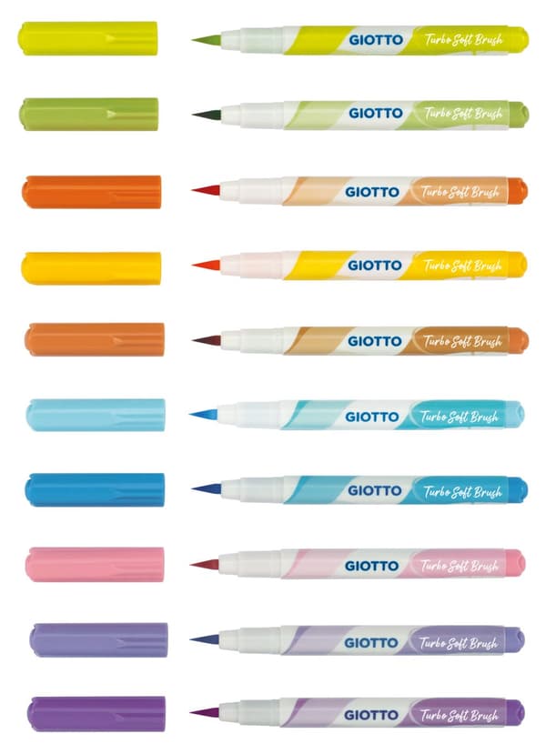 Brushpen Pastellfärger 10-pack Giotto Turbo