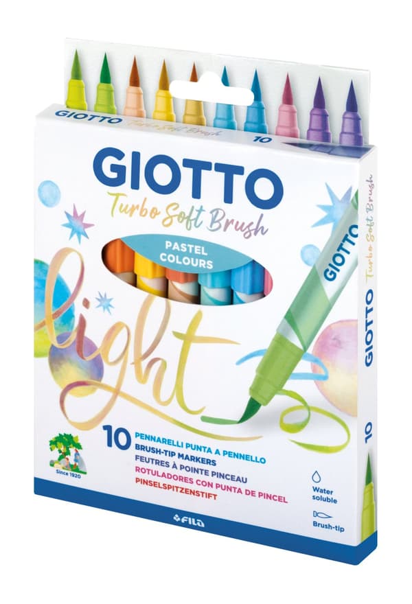 Brushpen Pastellfärger 10-pack Giotto Turbo