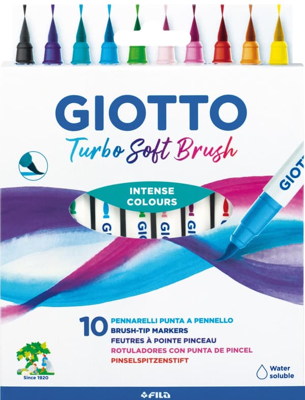 Brushpen Standardfärger 10-pack Giotto Turbo