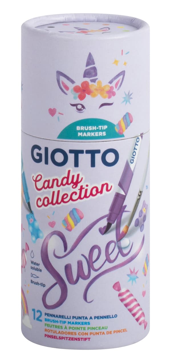 Brushpen Candy Collection i etuirör 12-pack Giotto Turbo