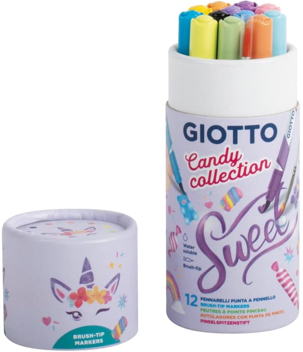 Brushpen Candy Collection i etuirör 12-pack Giotto Turbo