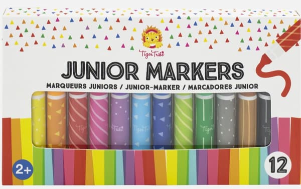 Tuschpennor Junior från 2 år 12-pack Tiger Tribe
