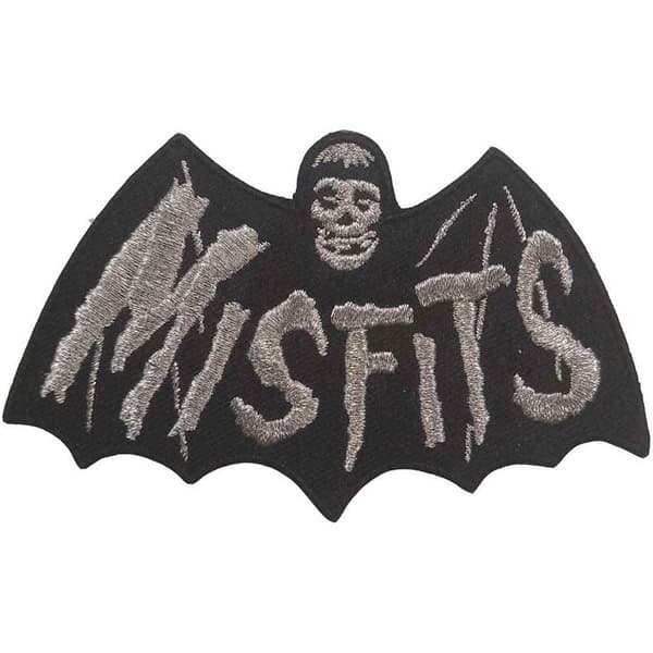 Misfits Woven Bat Logo Patch Black/Grey One Size