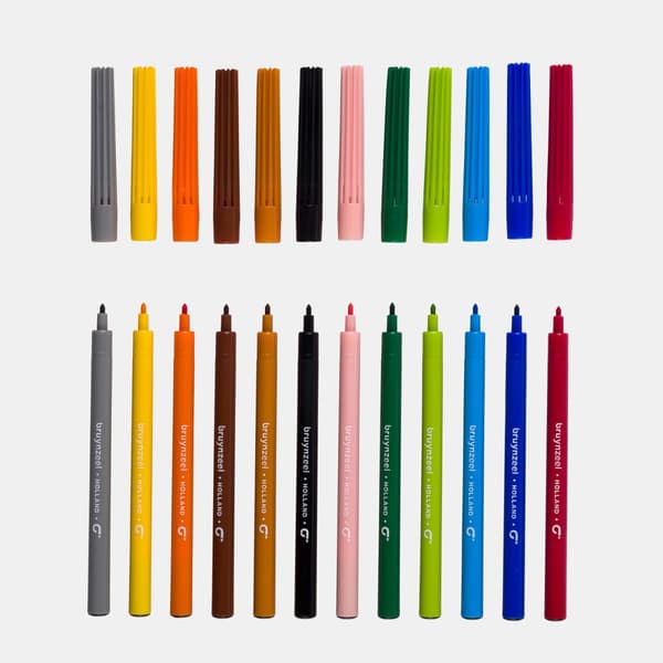 Fiberspetspennor barn 12-pack Bruynzeel