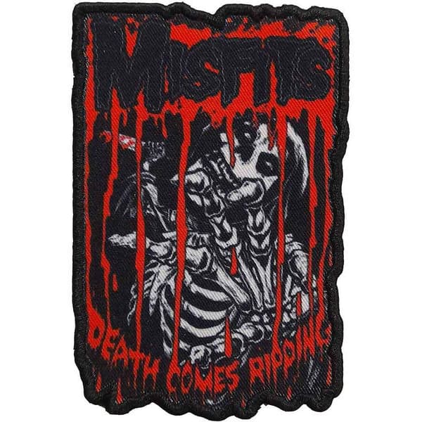 Misfits Death Comes Ripping Printed Patch Black/Red/White One Size