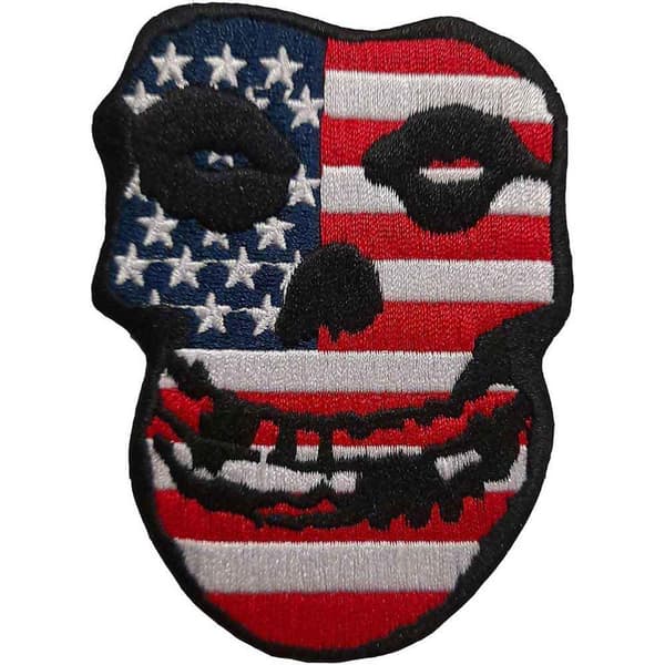 Misfits USA Woven Skull Patch Red/Blue/White One Size