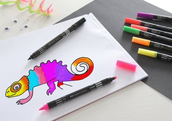 Tuschpenna med dubbelspets Neon 10-pack Faber Castell