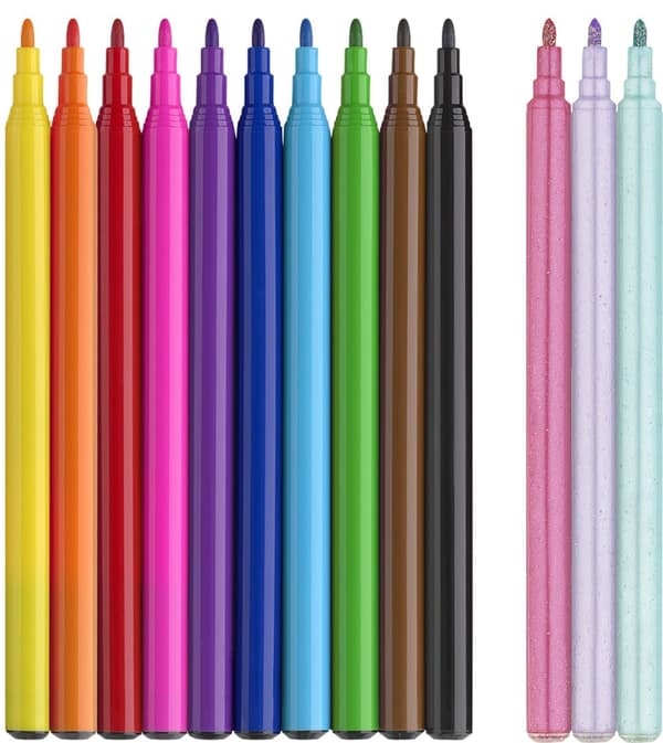 Tuschpenna Castle Unicorn 10+3 st glitterpennor Faber Castell
