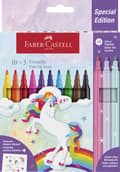 Miniatyrbillede 1 af 5: Tuschpenna Castle Unicorn 10+3 st glitterpennor Faber Castell
