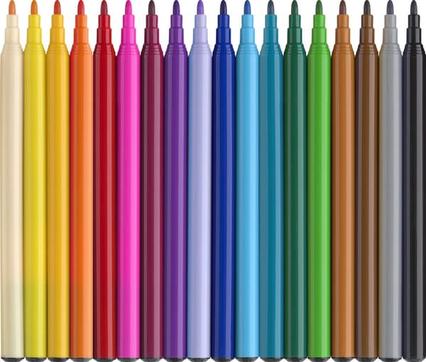 Tuschpenna Castle Unicorn 18+6 st glitterpennor Faber Castell