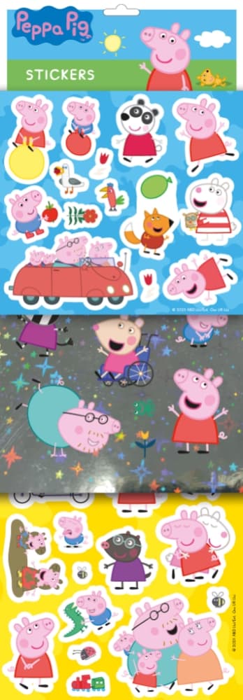 Klistremerker Peppa Gris 3 ark Sense