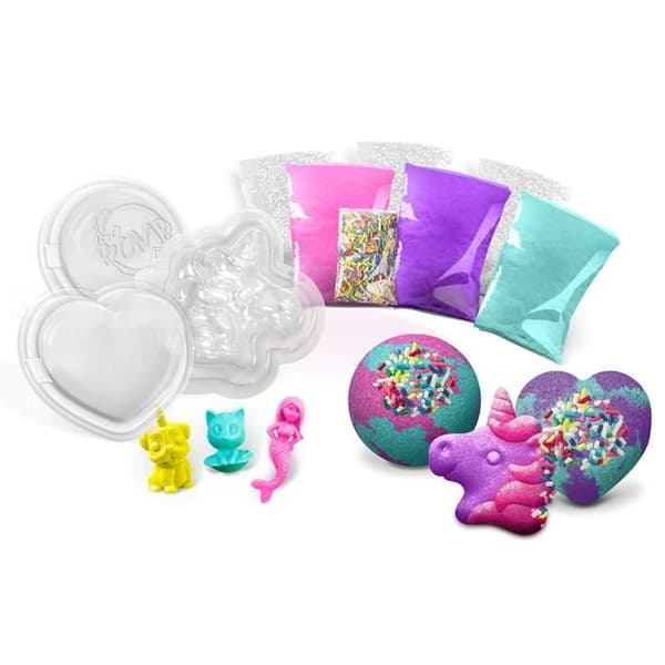 SO BOMB DIY Kit - Paket med 3 - Unicorn, Heart &amp; Diamond - Gör dina egna brusande badbomber!