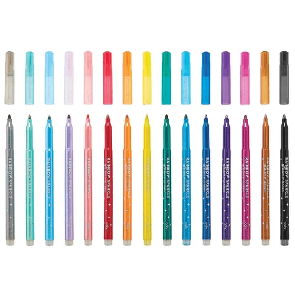 Glitterpennor Regnbågsfärgade 15-pack Ooly