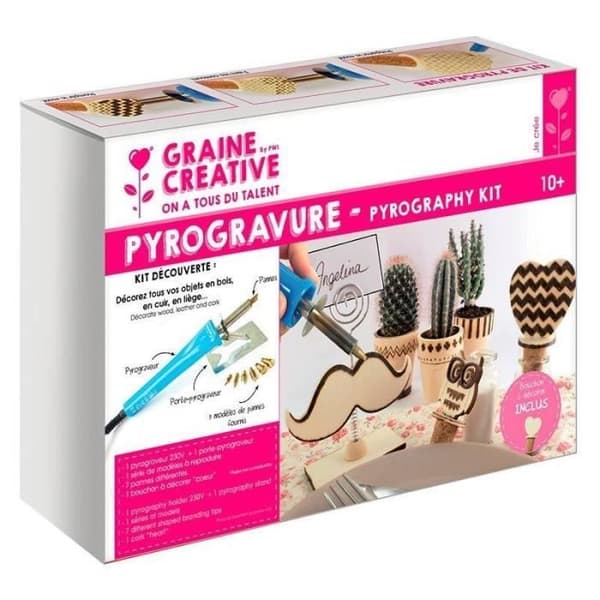 Pyrography discovery kit - Graine Créative - 7 tips + tillbehör