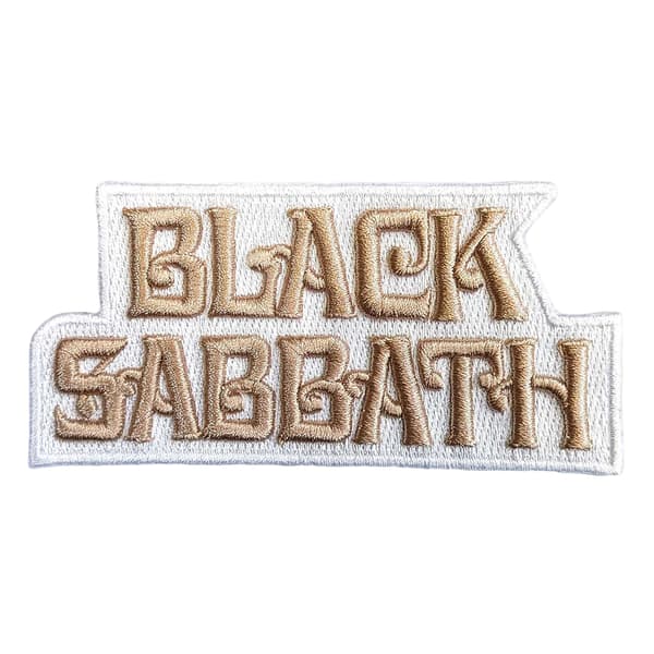 Black Sabbath Woven Text Logo Iron On Patch White One Size
